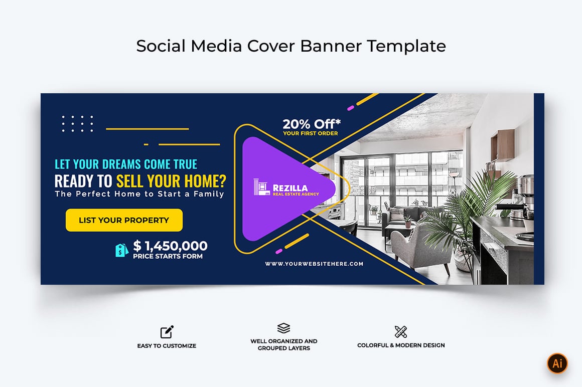 Real Estate Facebook Cover Banner Design-15