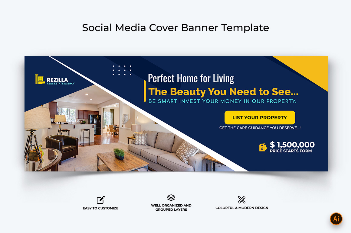 Real Estate Facebook Cover Banner Design-16