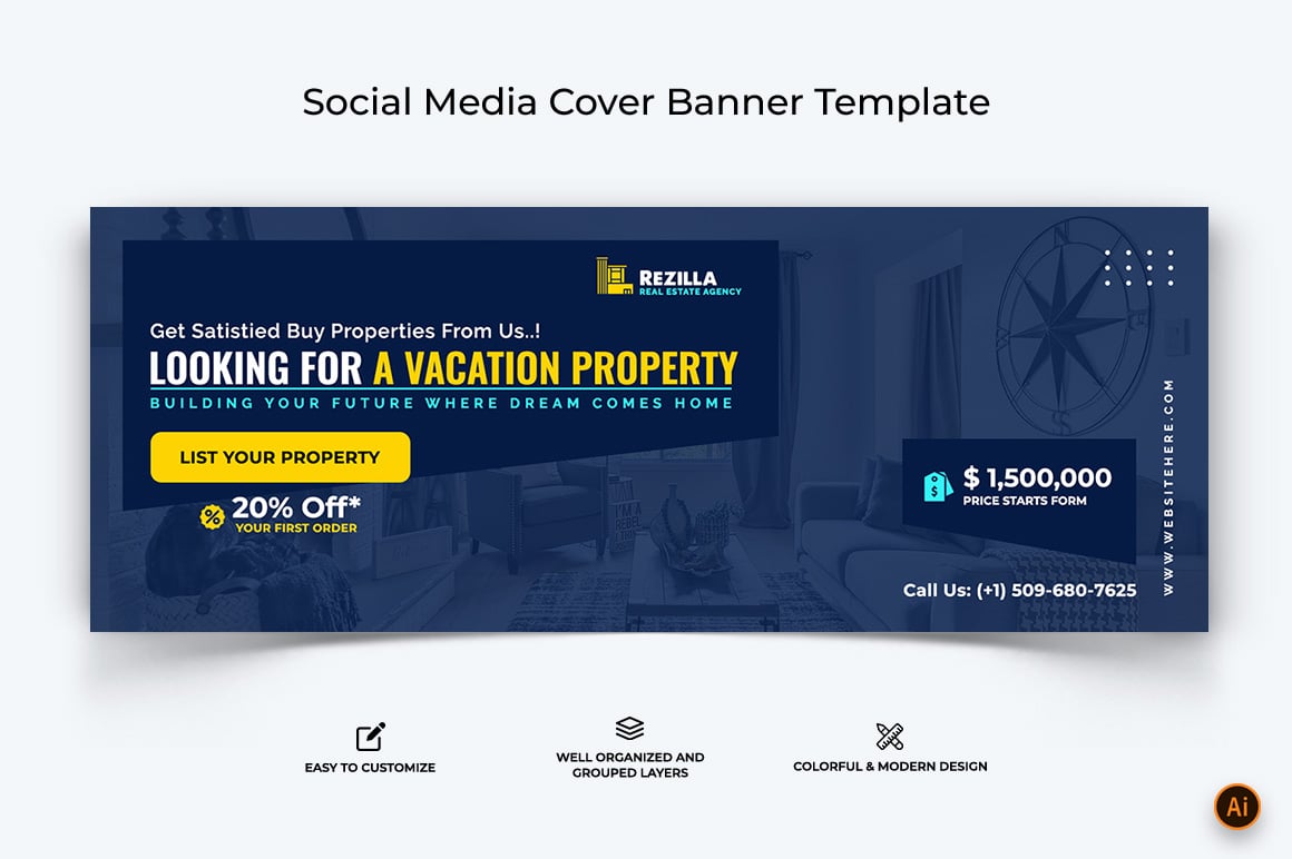 Real Estate Facebook Cover Banner Design-17