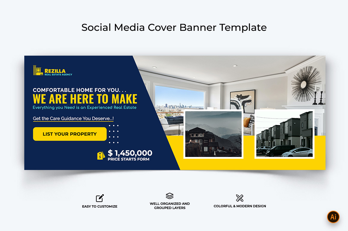 Real Estate Facebook Cover Banner Design-18