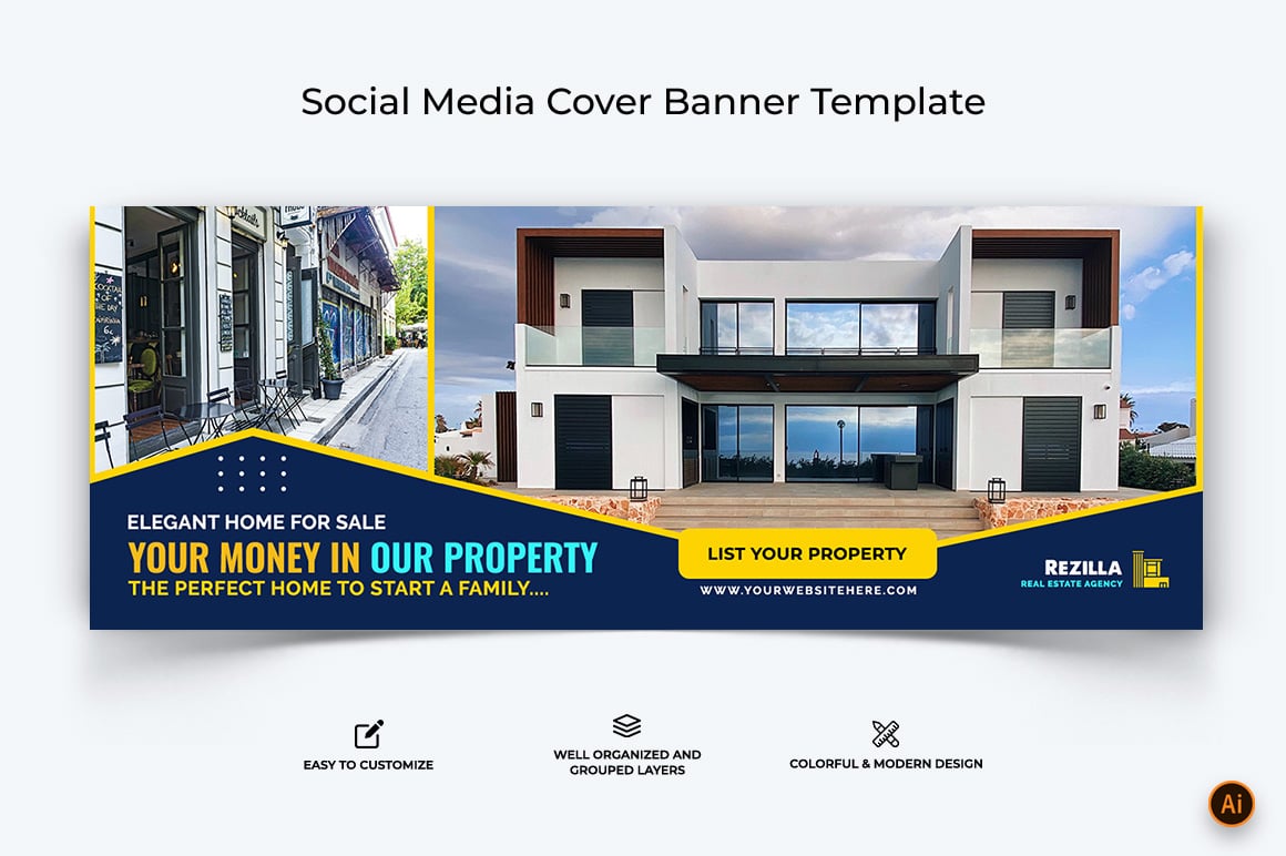 Real Estate Facebook Cover Banner Design-19