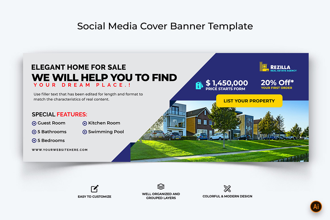 Real Estate Facebook Cover Banner Design-20