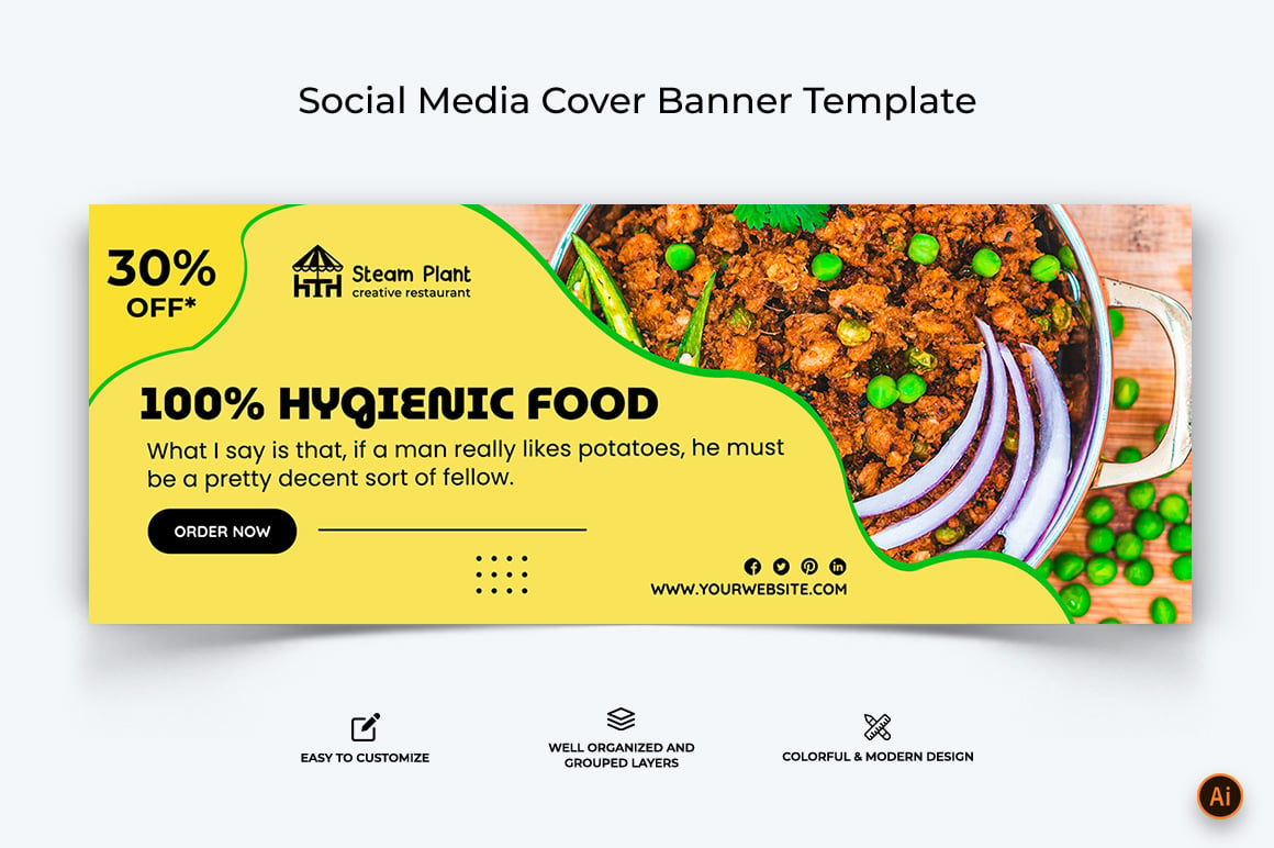 Restaurant and Food Facebook Cover Banner Design-13