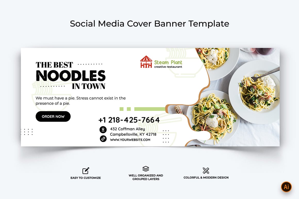 Restaurant and Food Facebook Cover Banner Design-14