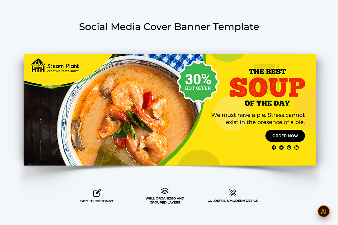 Restaurant and Food Facebook Cover Banner Design-15