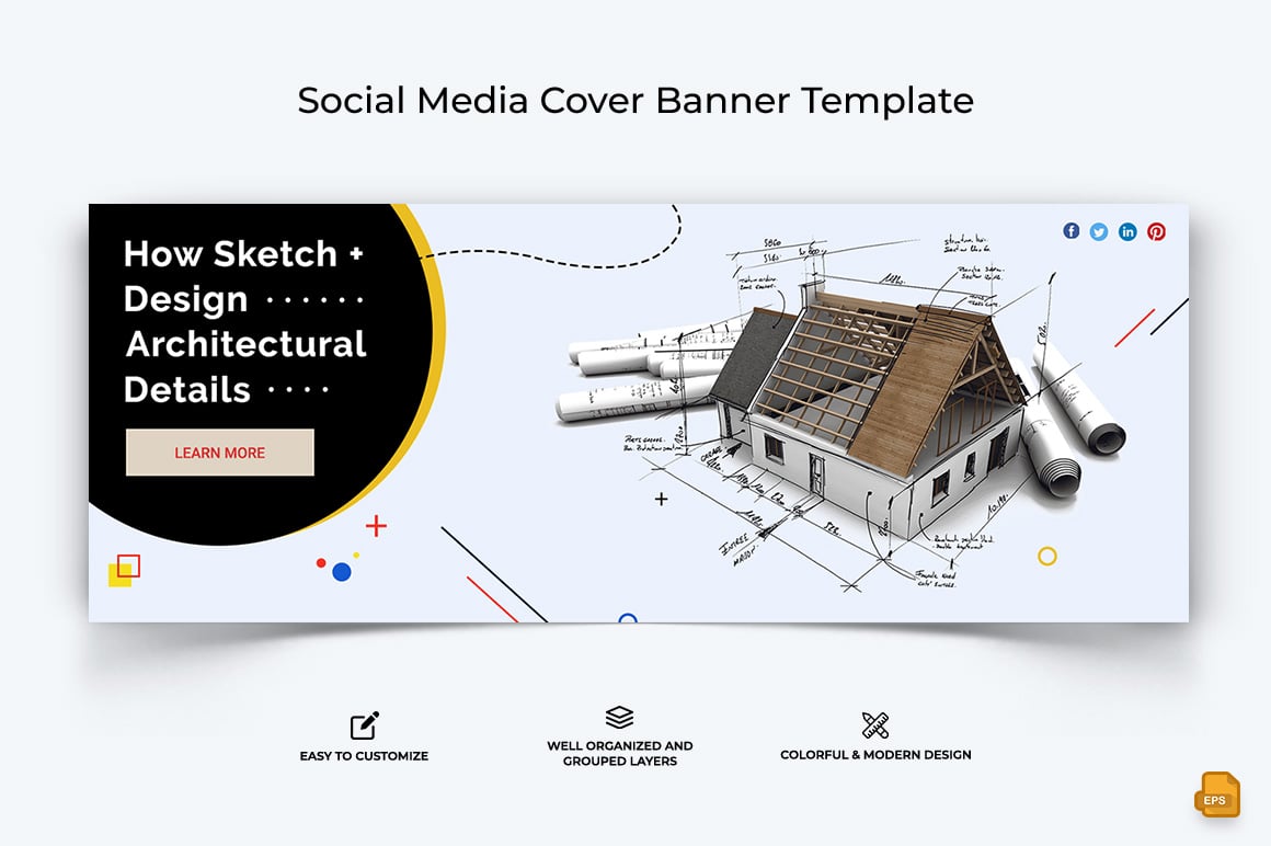 Architecture Facebook Cover Banner Design Template-002