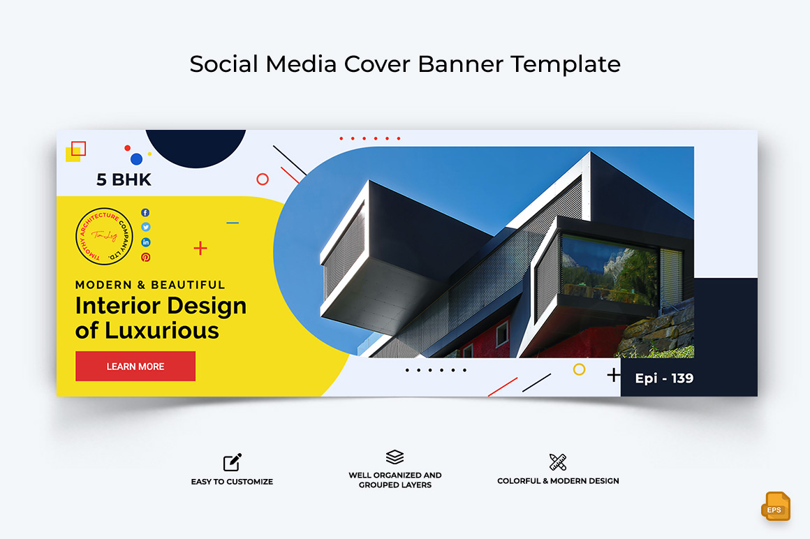 Architecture Facebook Cover Banner Design Template-003