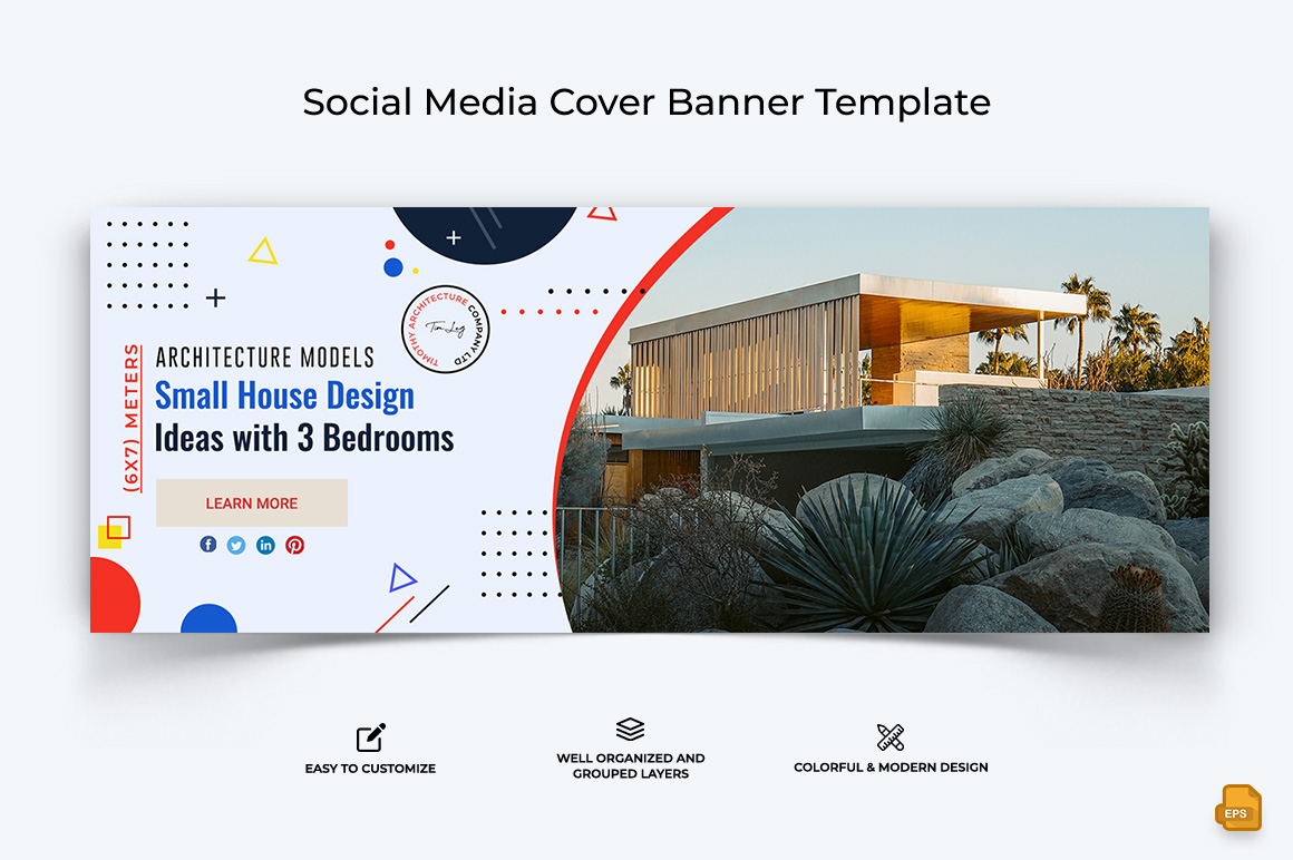 Architecture Facebook Cover Banner Design Template-005