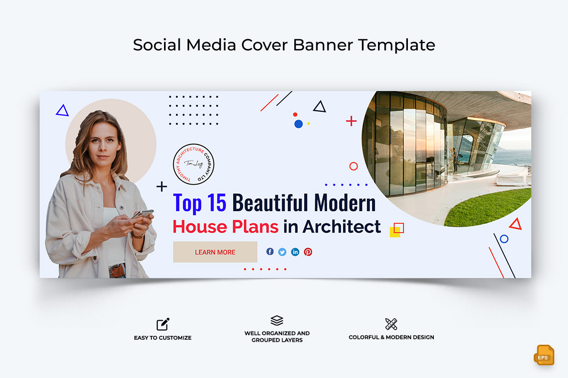 Architecture Facebook Cover Banner Design Template-007