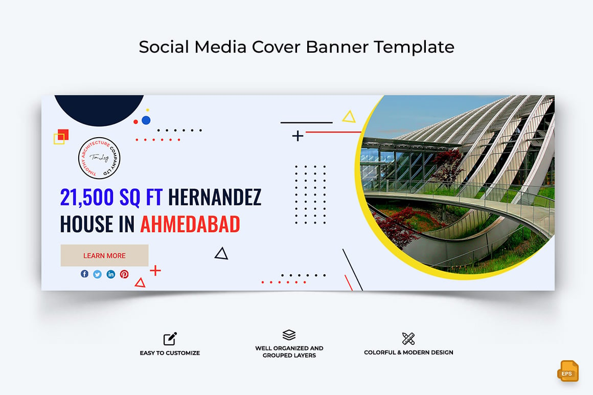 Architecture Facebook Cover Banner Design Template-008