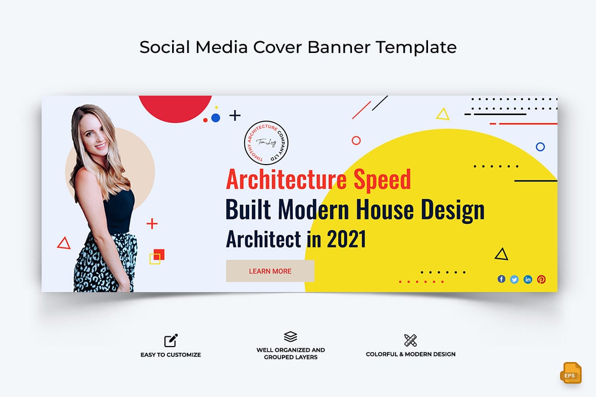 Architecture Facebook Cover Banner Design Template-009