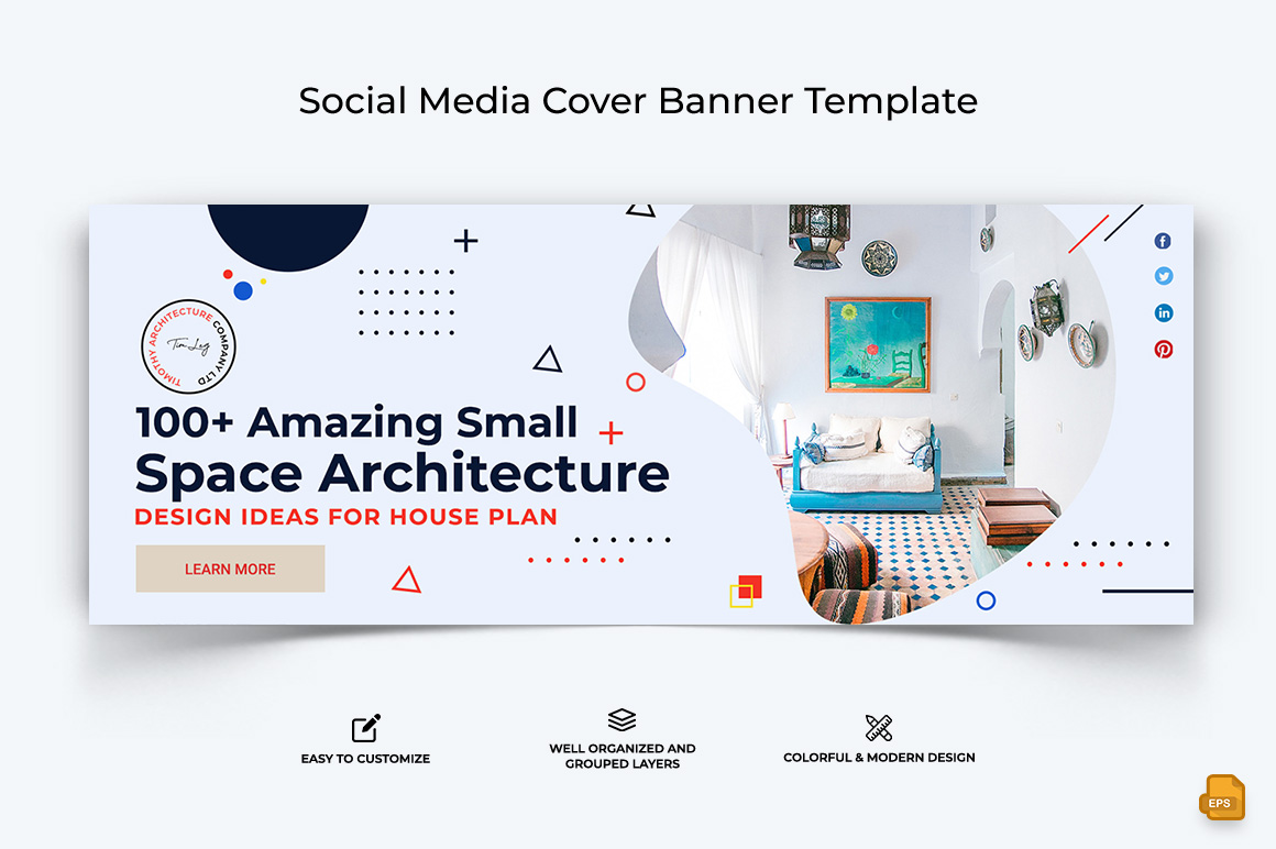 Architecture Facebook Cover Banner Design Template-010