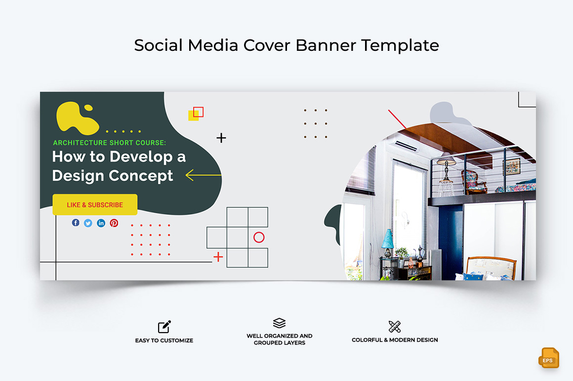 Architecture Facebook Cover Banner Design Template-011