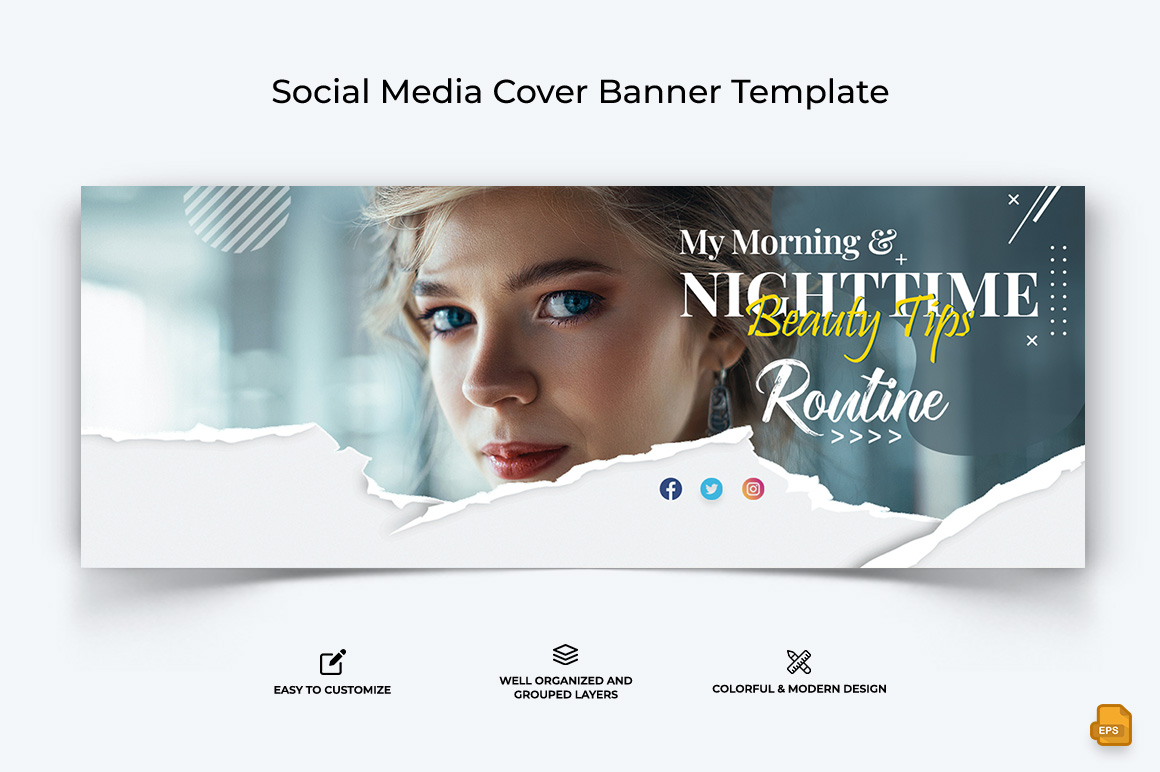 Beauty Tips Facebook Cover Banner Design-009