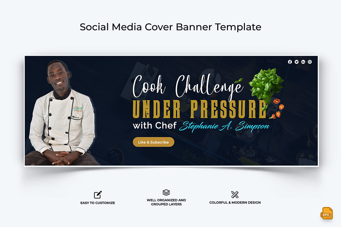 Chef Cooking Facebook Cover Banner Design-002