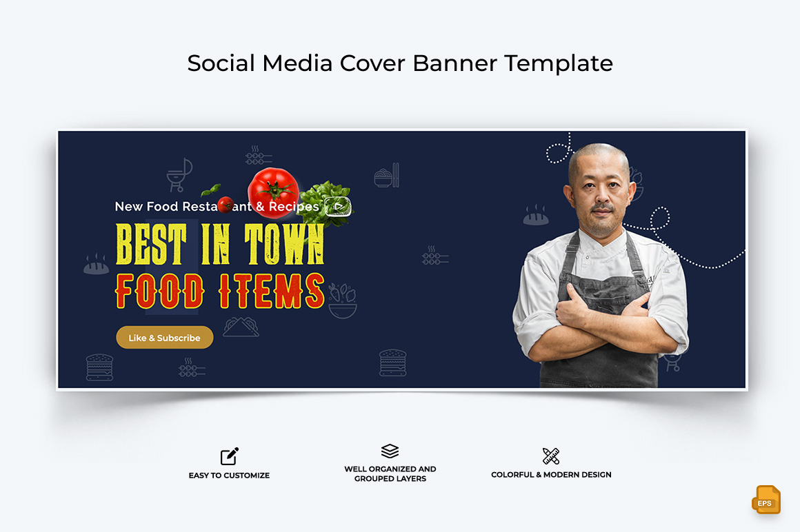 Chef Cooking Facebook Cover Banner Design-005