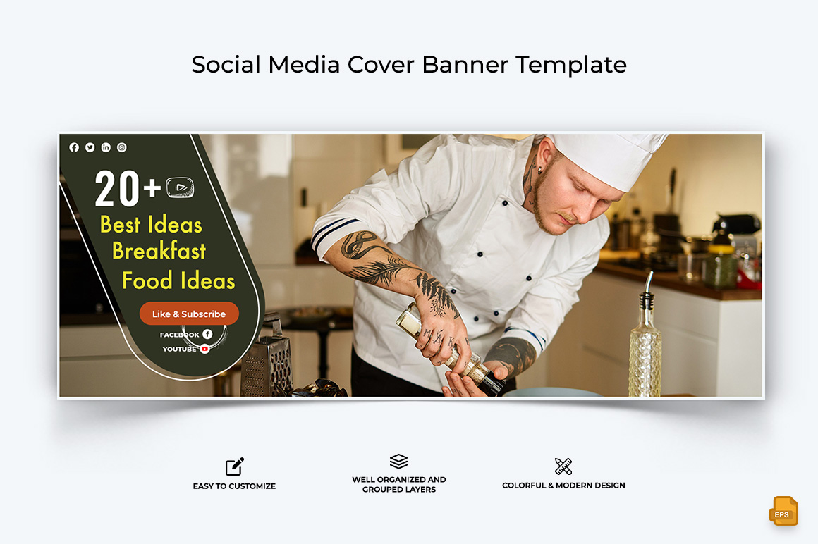 Chef Cooking Facebook Cover Banner Design-007