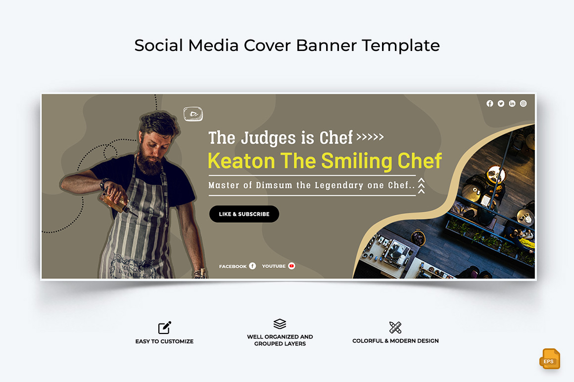 Chef Cooking Facebook Cover Banner Design-010