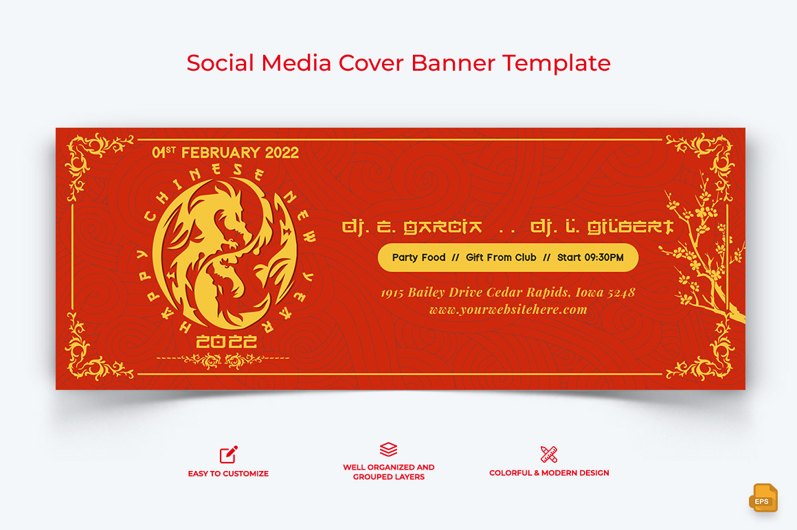 Chinese NewYear Facebook Cover Banner Design-003