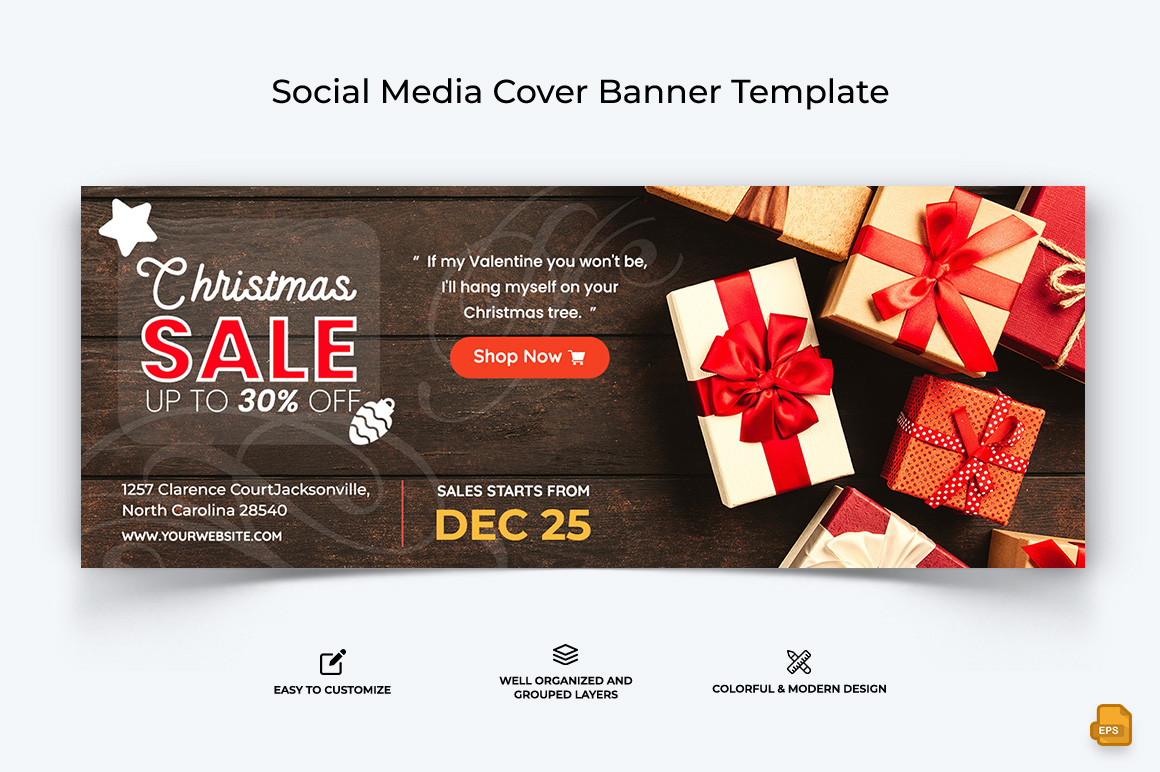 Christmas Sale Facebook Cover Banner Design-001