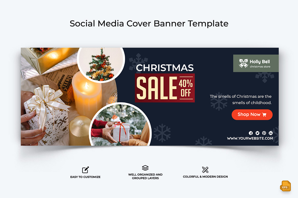 Christmas Sale Facebook Cover Banner Design-005