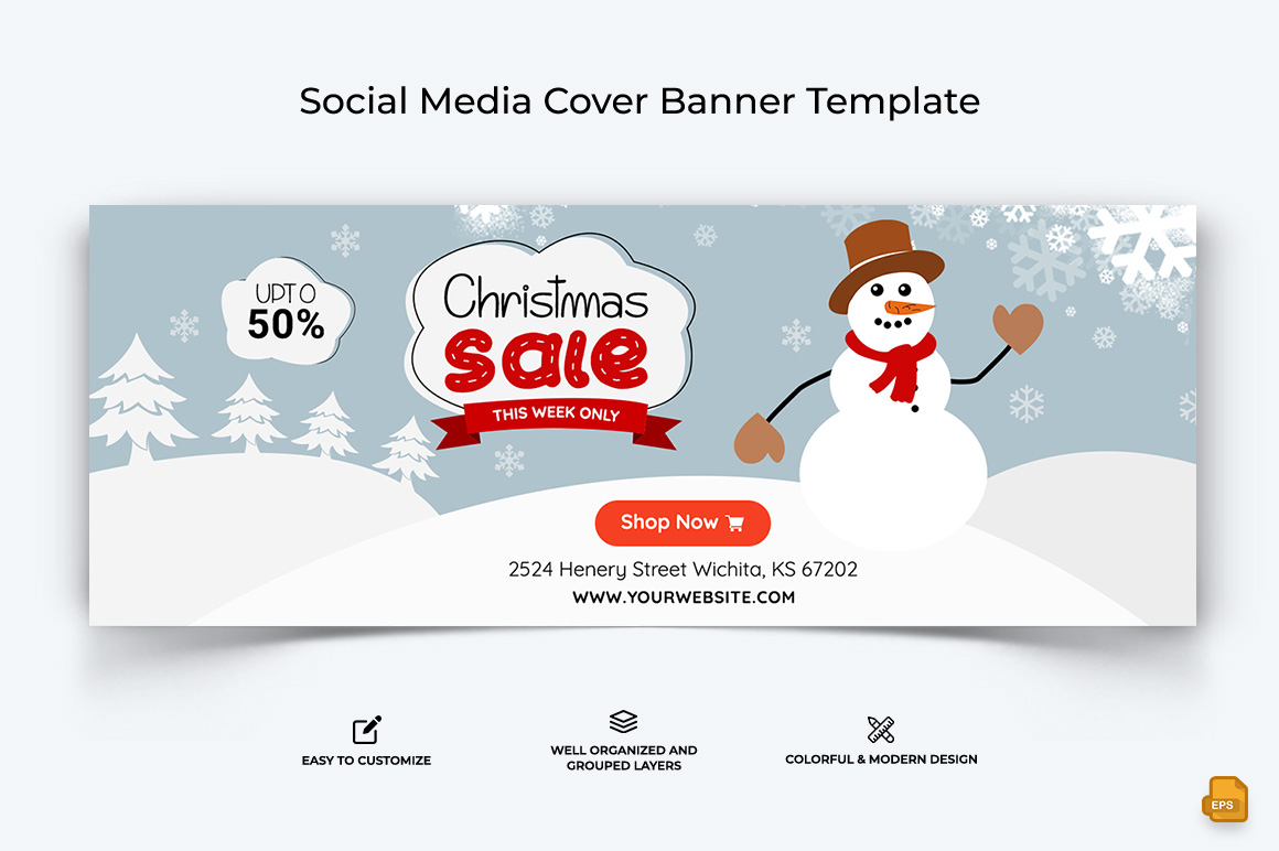 Christmas Sale Facebook Cover Banner Design-006