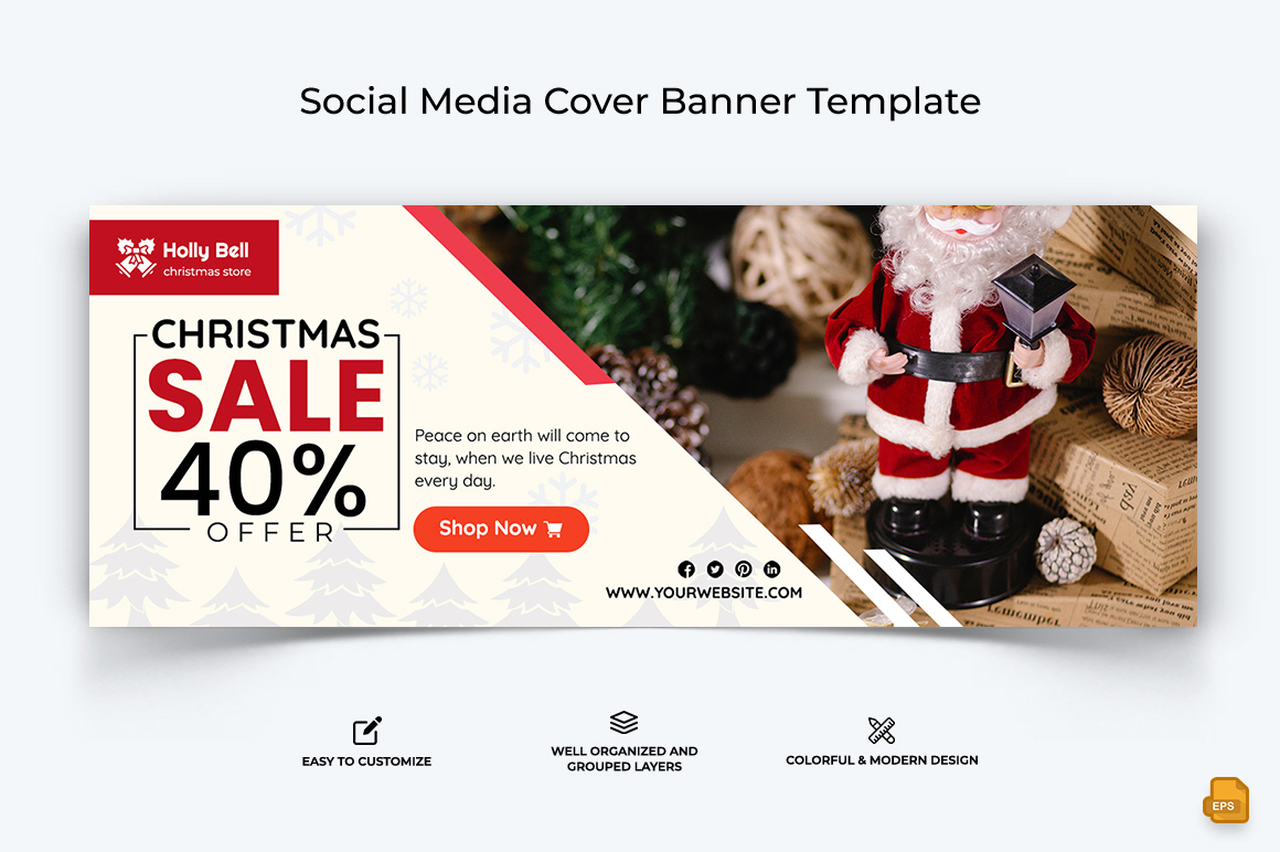 Christmas Sale Facebook Cover Banner Design-007