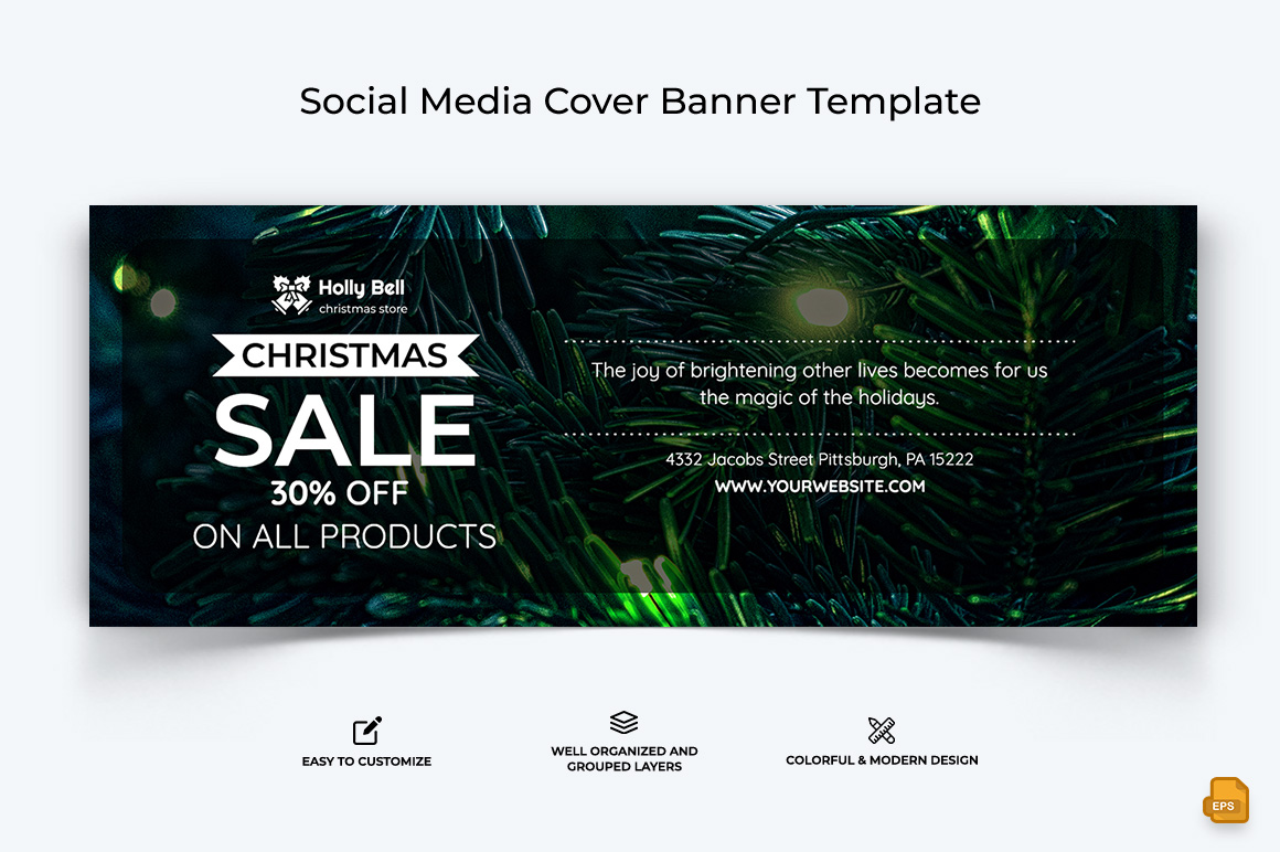 Christmas Sale Facebook Cover Banner Design-008