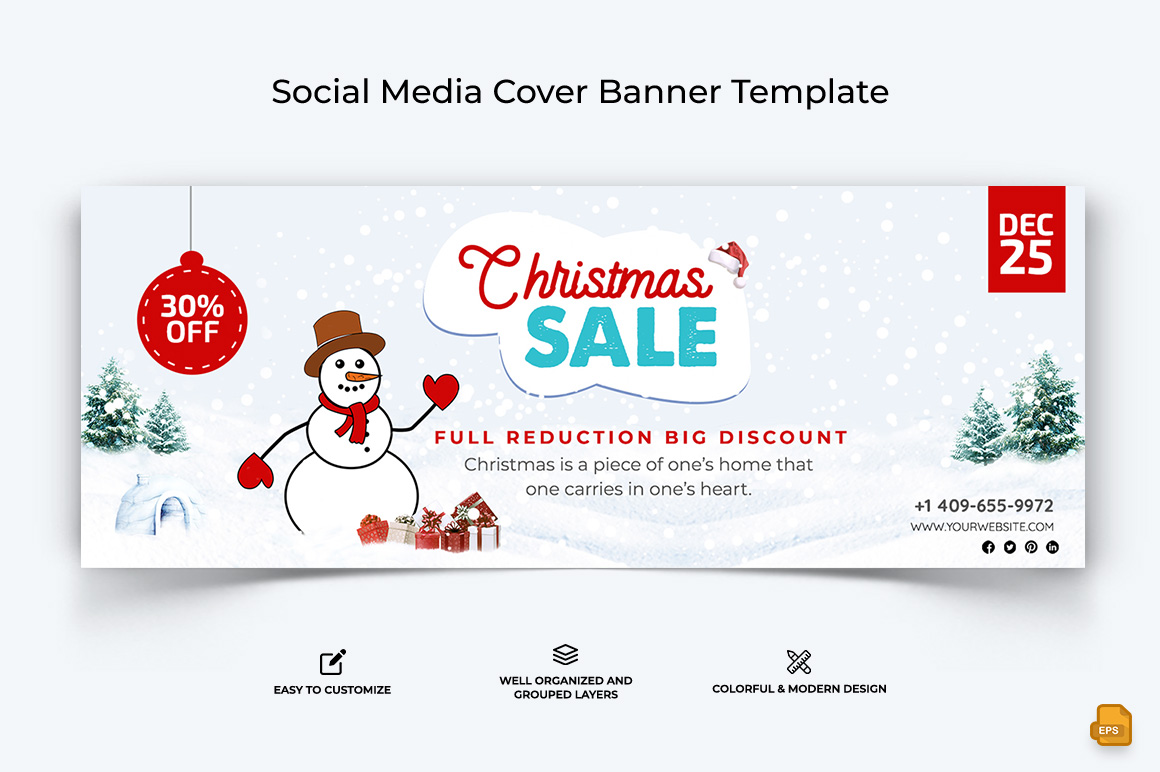 Christmas Sale Facebook Cover Banner Design-009