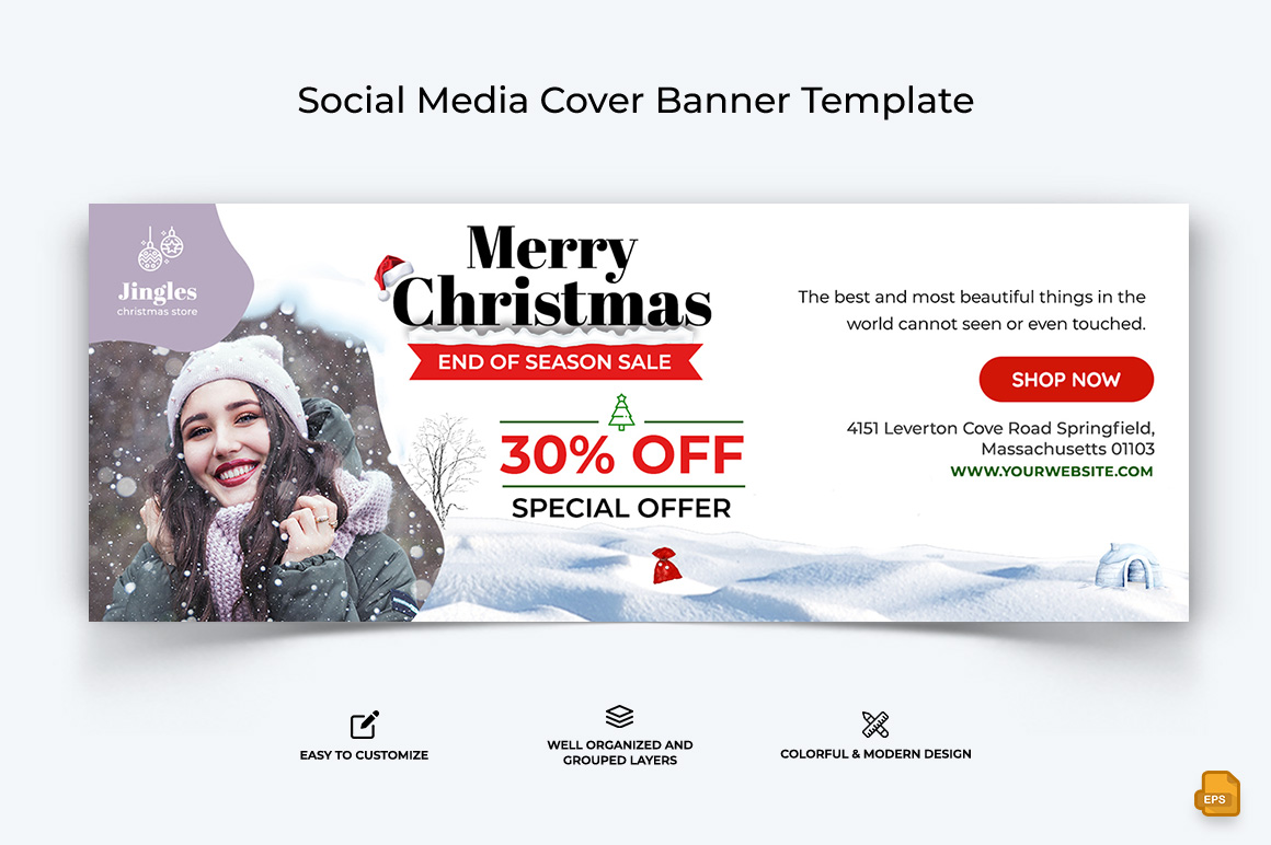 Christmas Sale Facebook Cover Banner Design-014