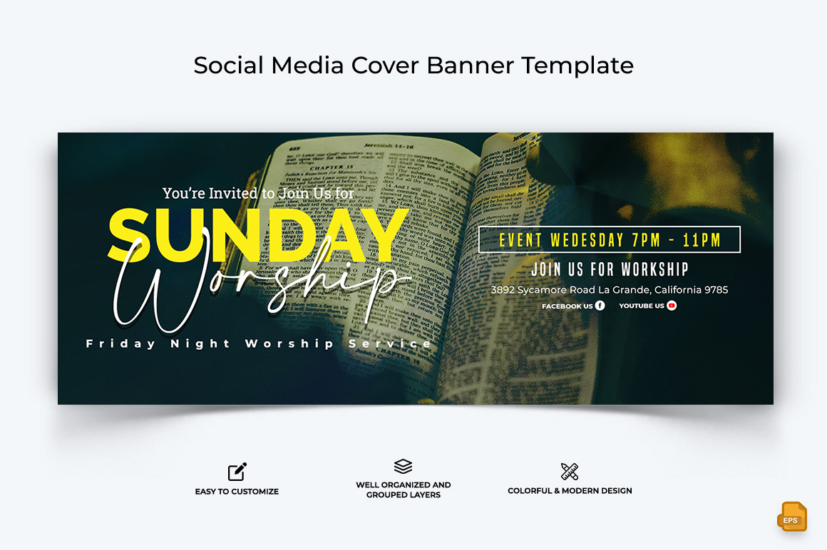 Church Speech Facebook Cover Banner Design-023