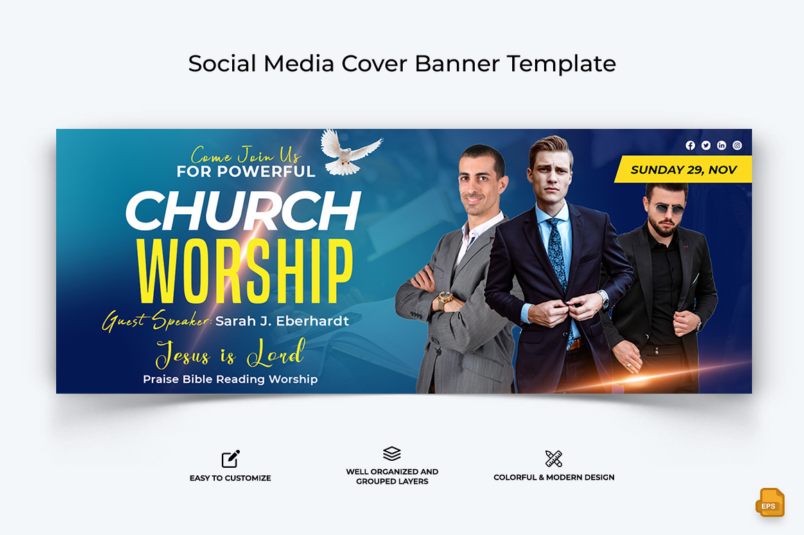 Church Speech Facebook Cover Banner Design-034