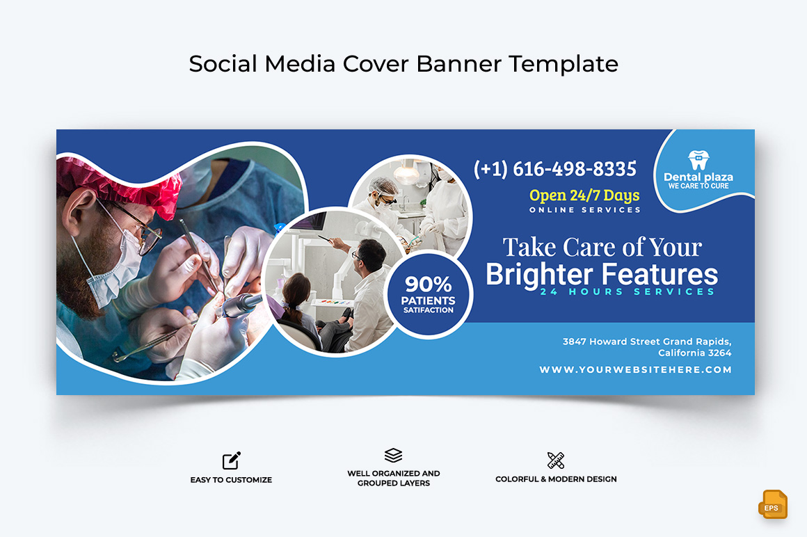 Dental Care Facebook Cover Banner Design-001