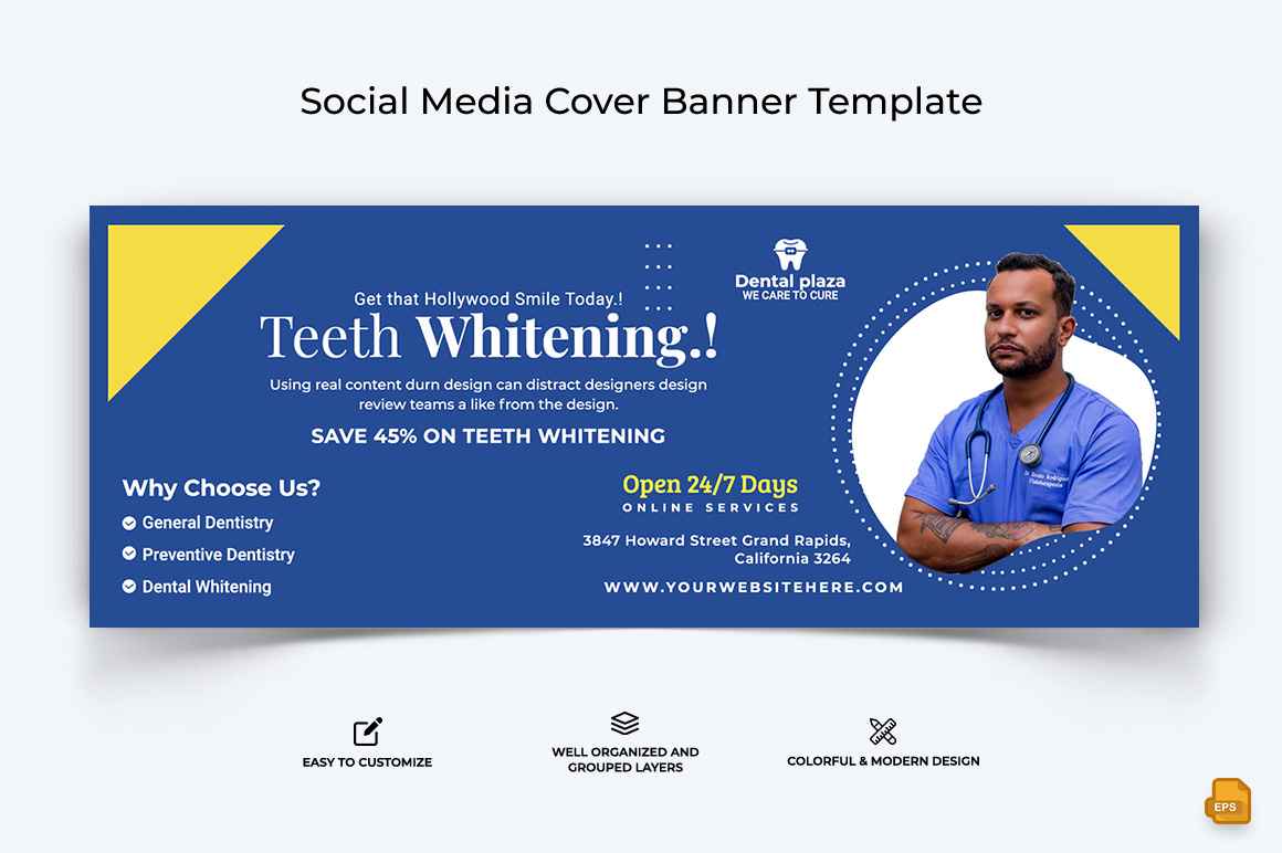 Dental Care Facebook Cover Banner Design-002