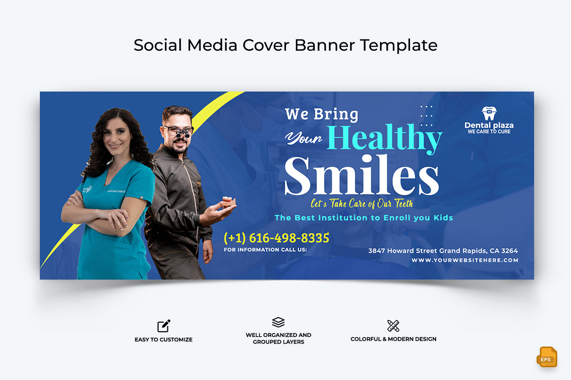 Dental Care Facebook Cover Banner Design-003