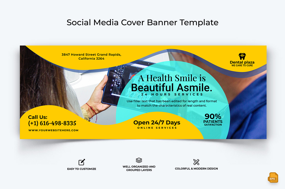 Dental Care Facebook Cover Banner Design-005