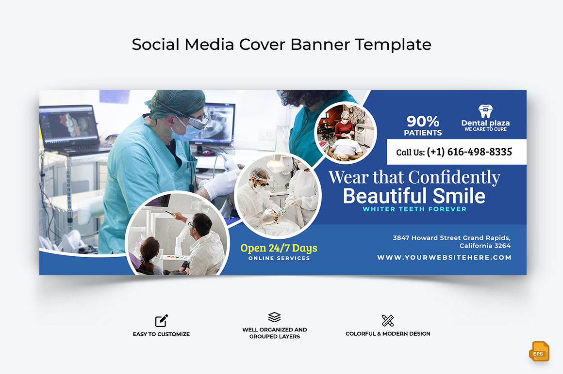 Dental Care Facebook Cover Banner Design-006