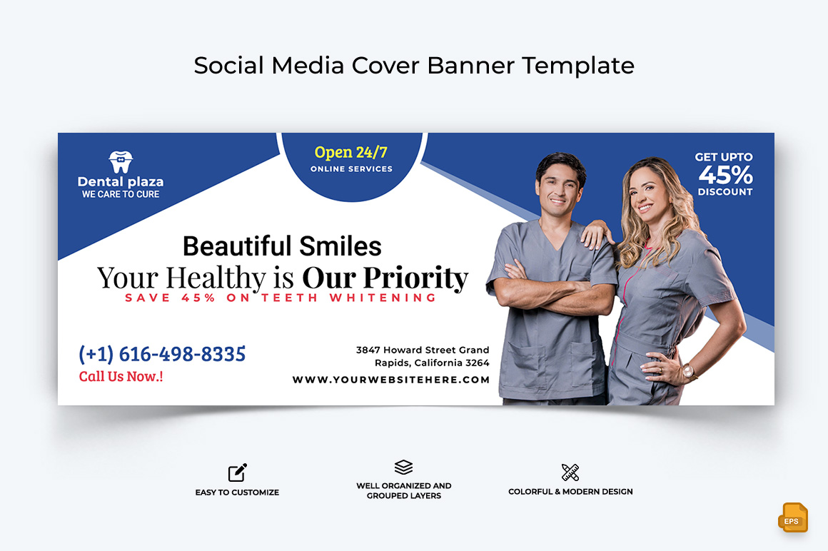 Dental Care Facebook Cover Banner Design-008