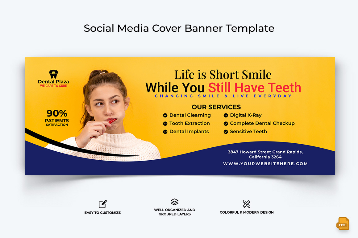 Dental Care Facebook Cover Banner Design-009