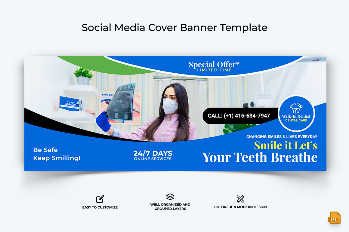 Dental Care Facebook Cover Banner Design-011