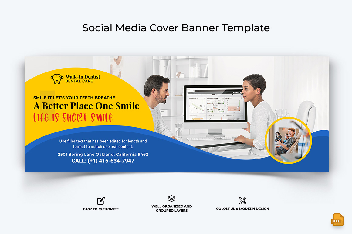 Dental Care Facebook Cover Banner Design-014