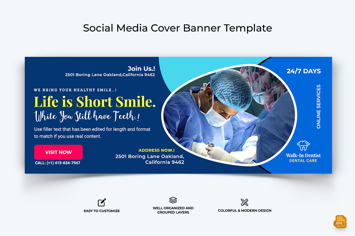 Dental Care Facebook Cover Banner Design-018