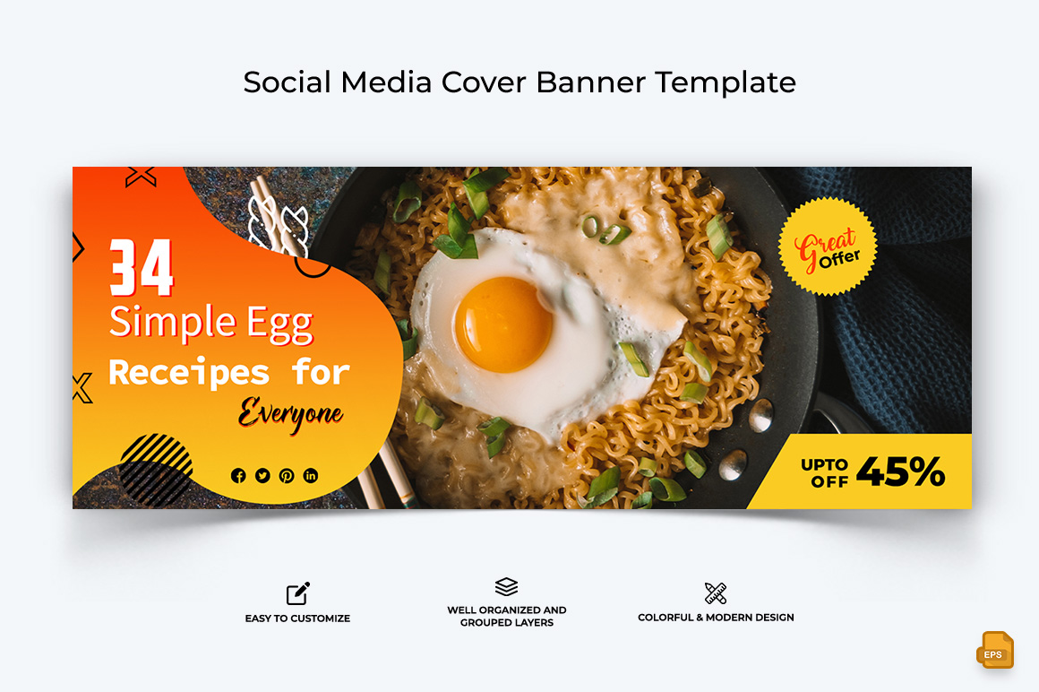 Food and Restaurant Facebook Cover Banner Design-003