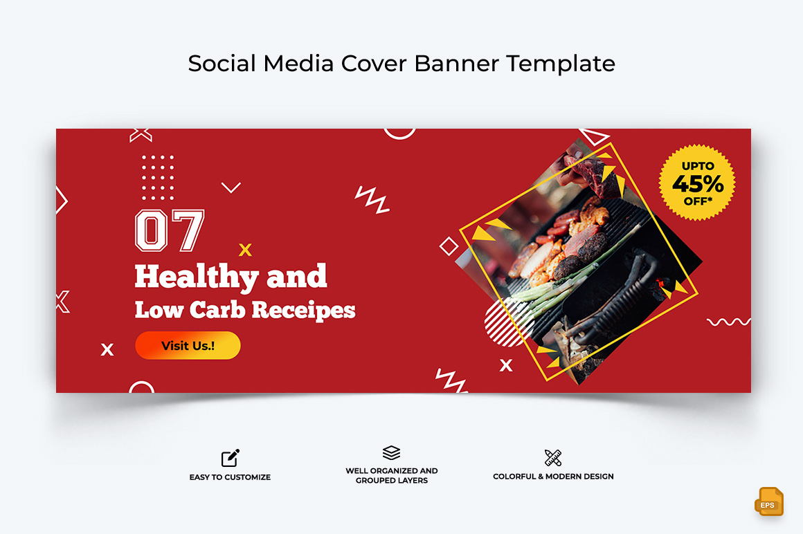 Food and Restaurant Facebook Cover Banner Design-004