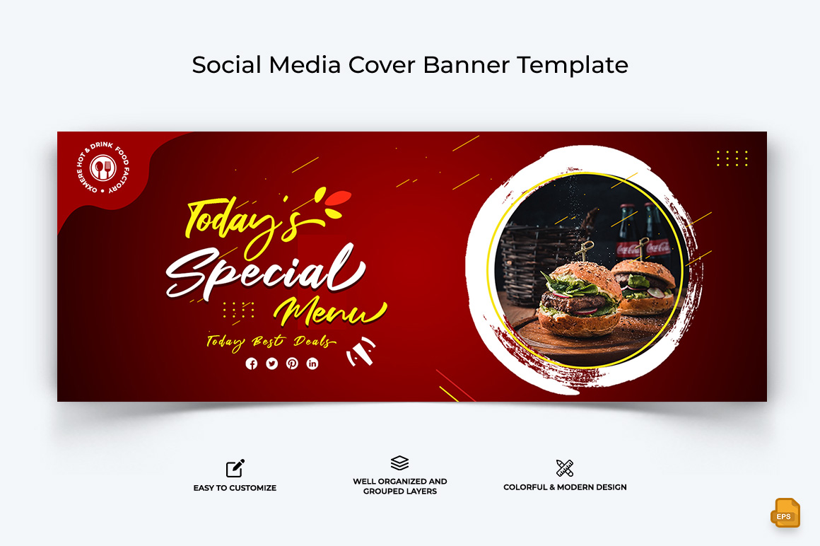 Food and Restaurant Facebook Cover Banner Design-008