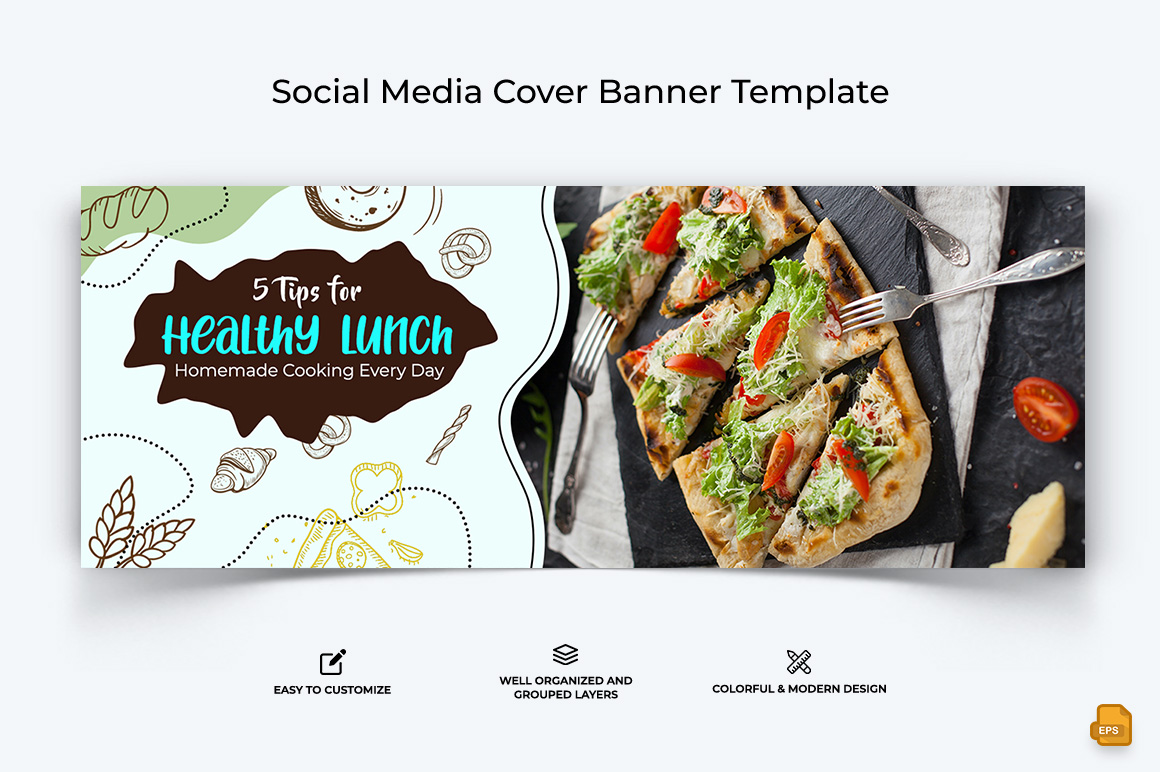 Food and Restaurant Facebook Cover Banner Design-023