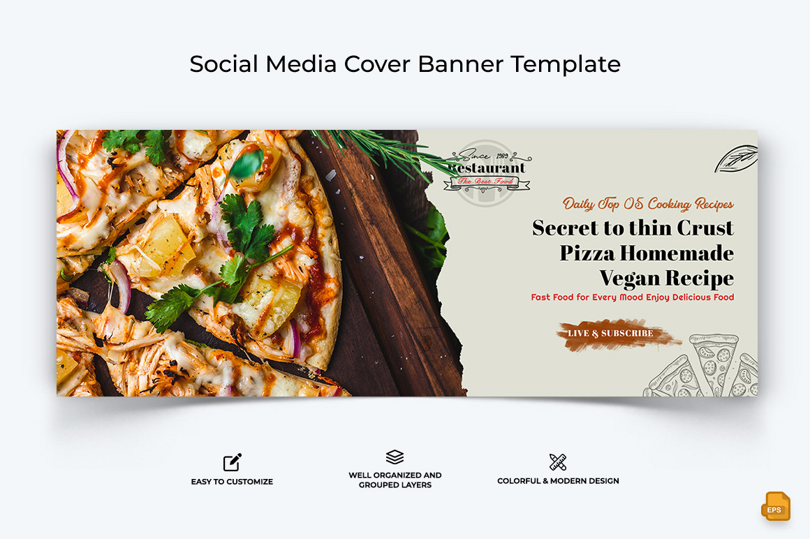 Food and Restaurant Facebook Cover Banner Design-028