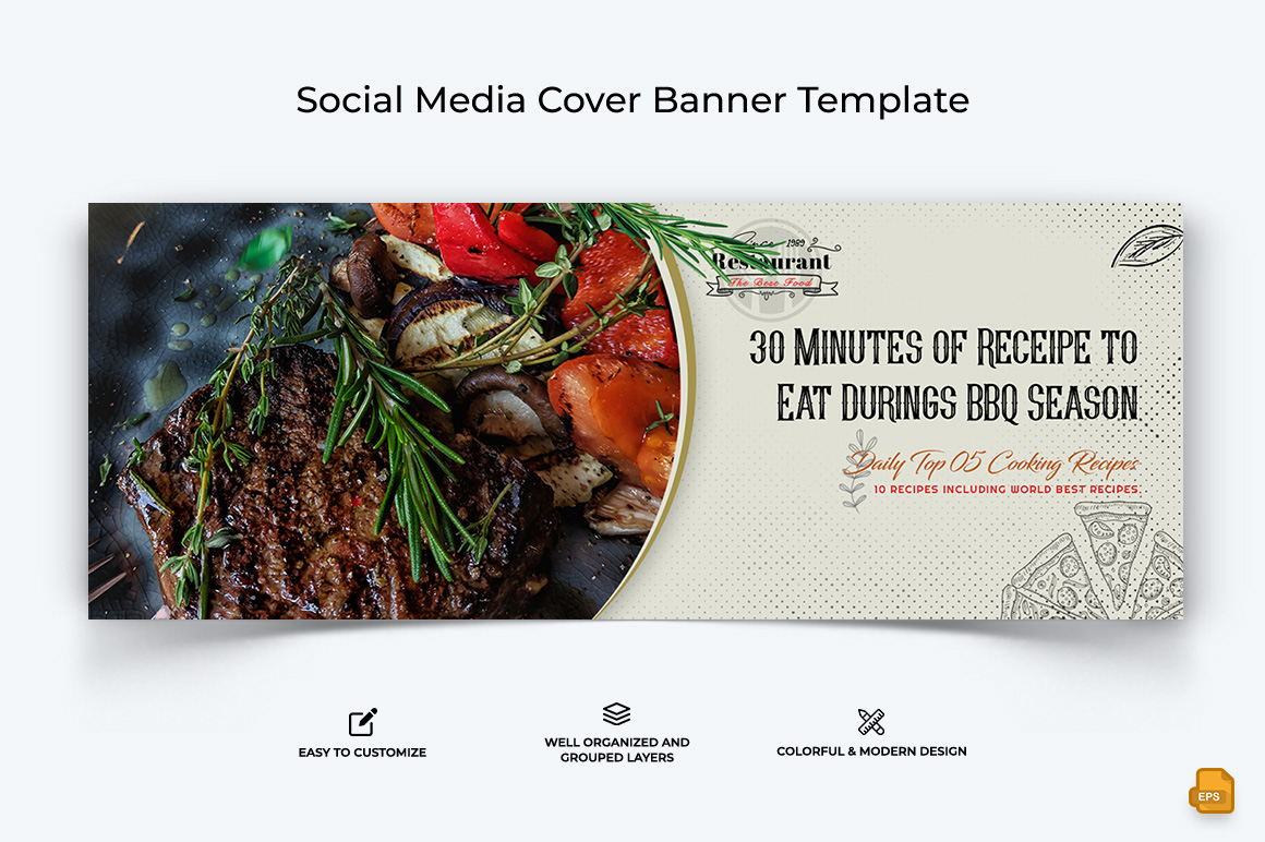 Food and Restaurant Facebook Cover Banner Design-030