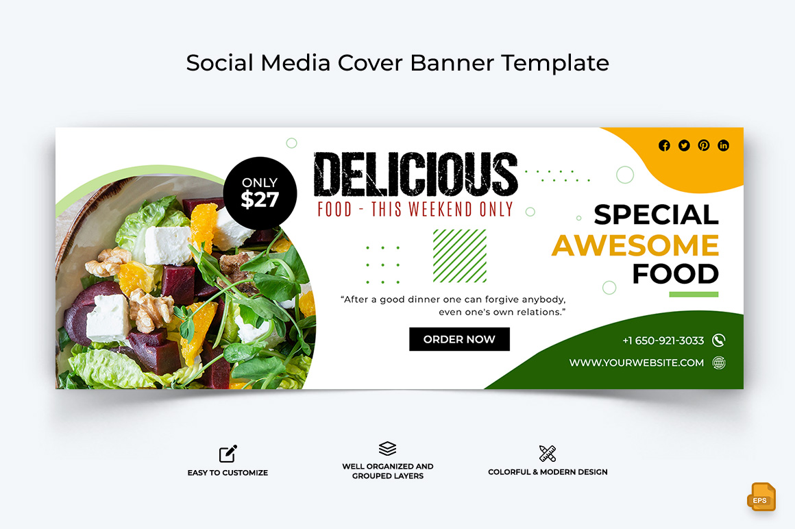 Food and Restaurant Facebook Cover Banner Design-033