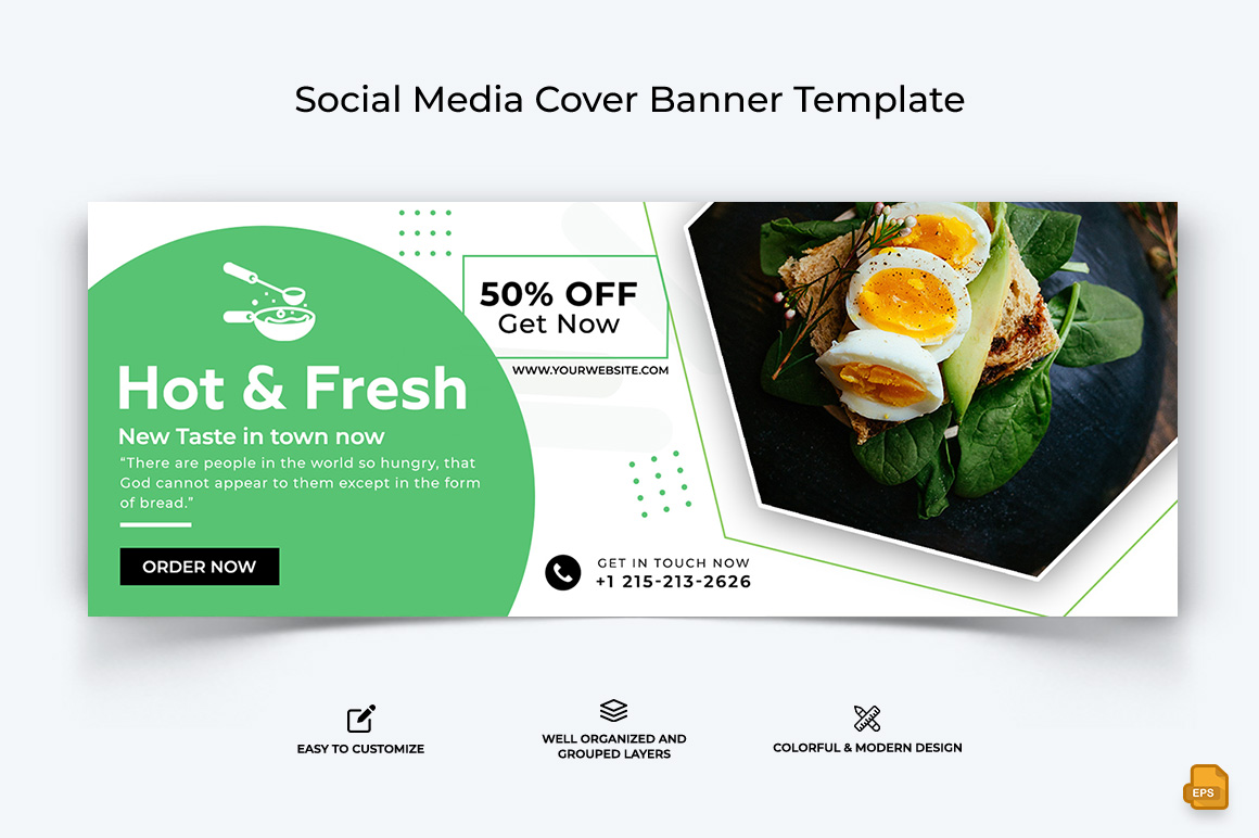 Food and Restaurant Facebook Cover Banner Design-034